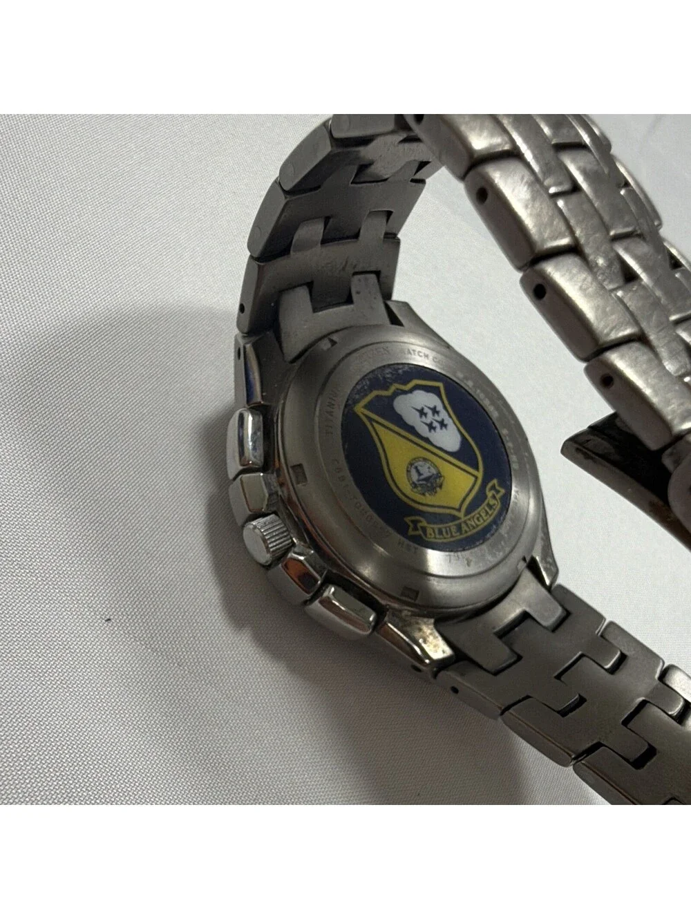 Citizen Eco-Drive Skyhawk Blue Angels Titanium Chrono Slide Rule 45mm